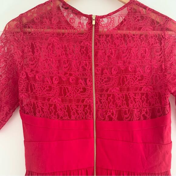 Sandro Paris Red Lace Bustier Style Christmas Holiday Short Dress Size Small - Picture 3 of 13